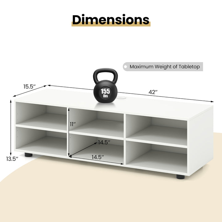 TV Stand for TVs up to 50 Modern Entertainment Center w/ 3 Adjustable Shelves Image 3