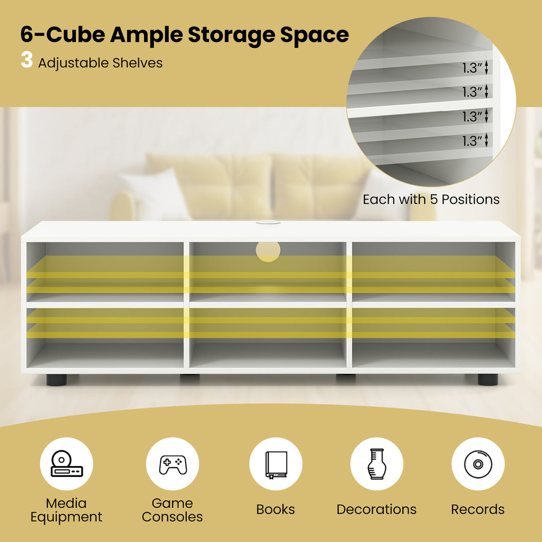 TV Stand for TVs up to 50 Modern Entertainment Center w/ 3 Adjustable Shelves Image 9