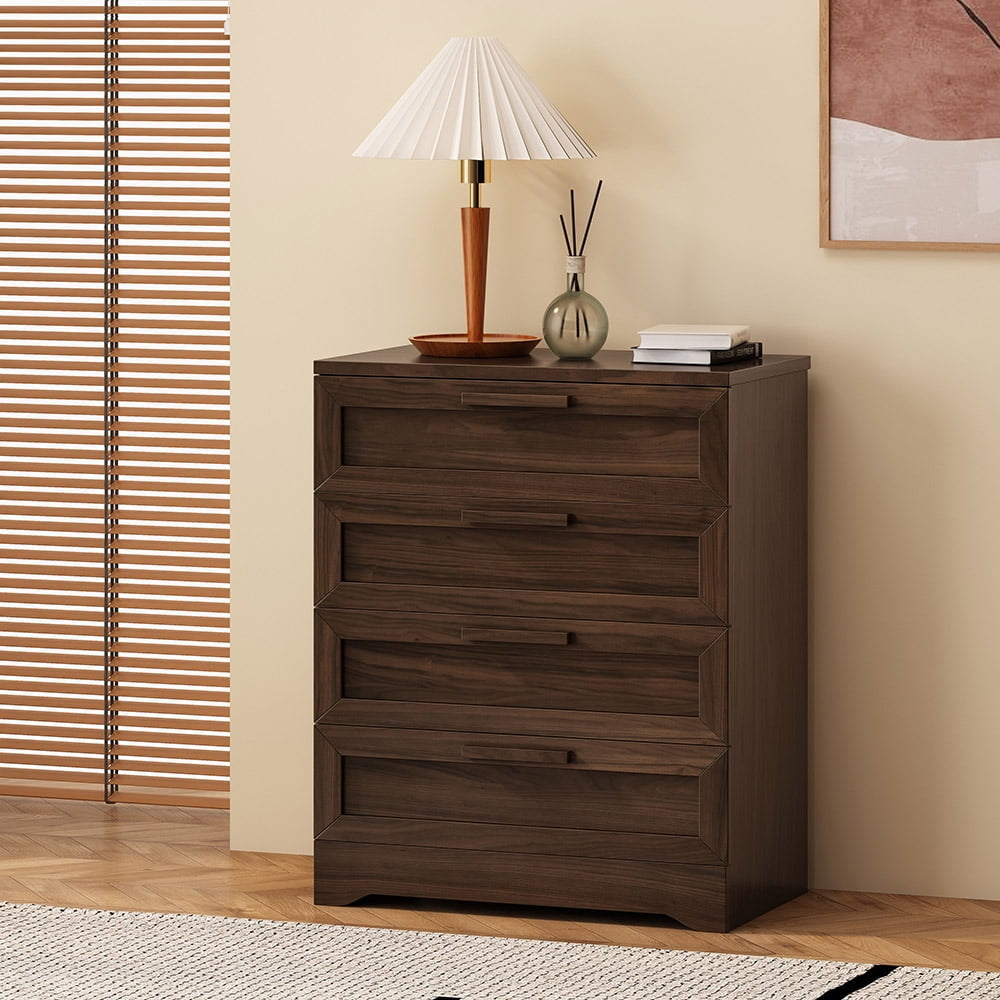 4 Drawer Dresser with Handles, Accent Cabinet for Living Room, Entryway and Hallway, Dark Brown Image 5