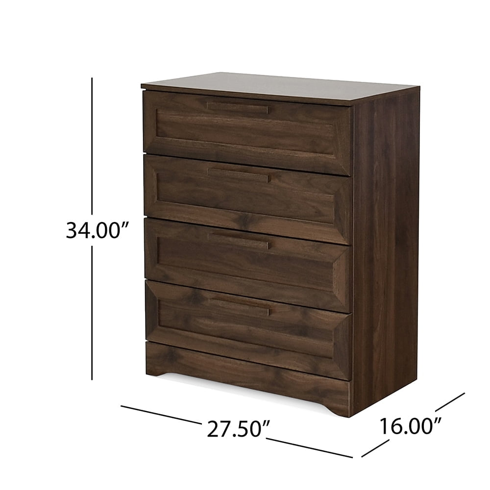 4 Drawer Dresser with Handles, Accent Cabinet for Living Room, Entryway and Hallway, Dark Brown Image 6