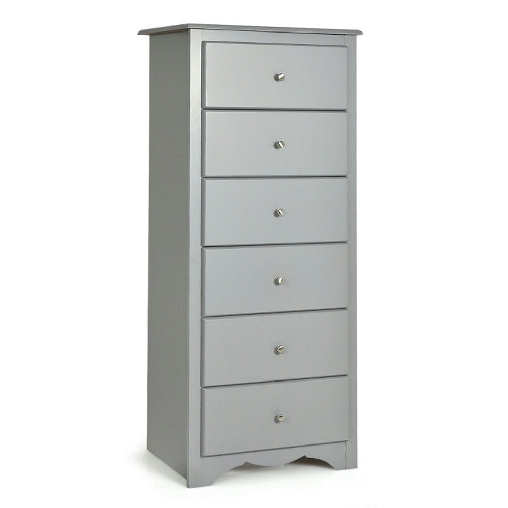 Hommoo 6 Drawers Chest Dresser Clothes Storage Bedroom Furniture Cabinet-Gray, Bathroom Cabinets for Entryway Storage, Image 1