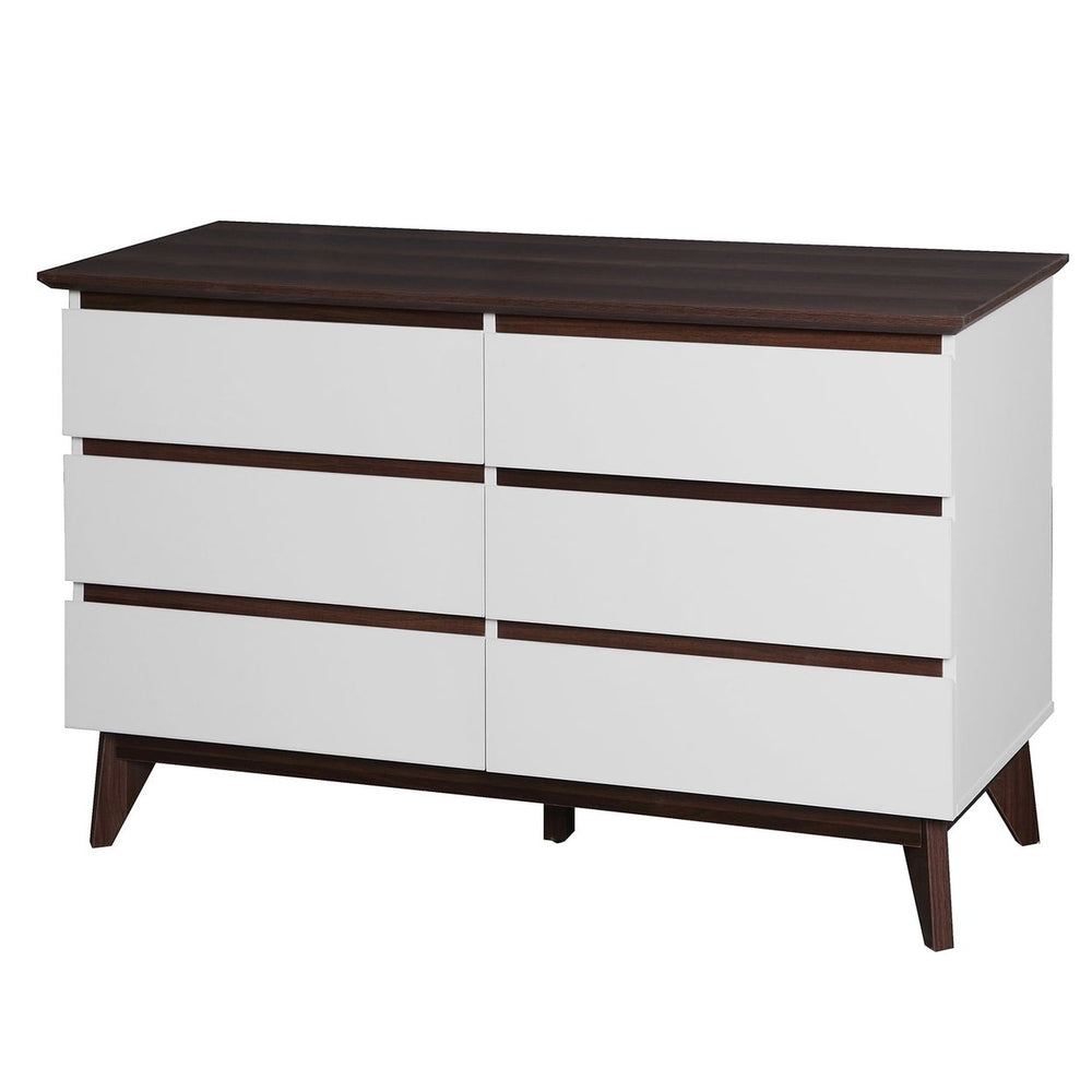 Spaco Dresser for Bedroom 6 Drawers Dresser Chest of Drawer Bedroom Furniture, White Dresser Image 2