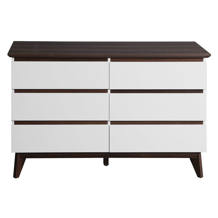 Hommoo 6-Drawer White Wood Dresser for Bedroom, Storage Chest of Drawers for Living Room Image 7