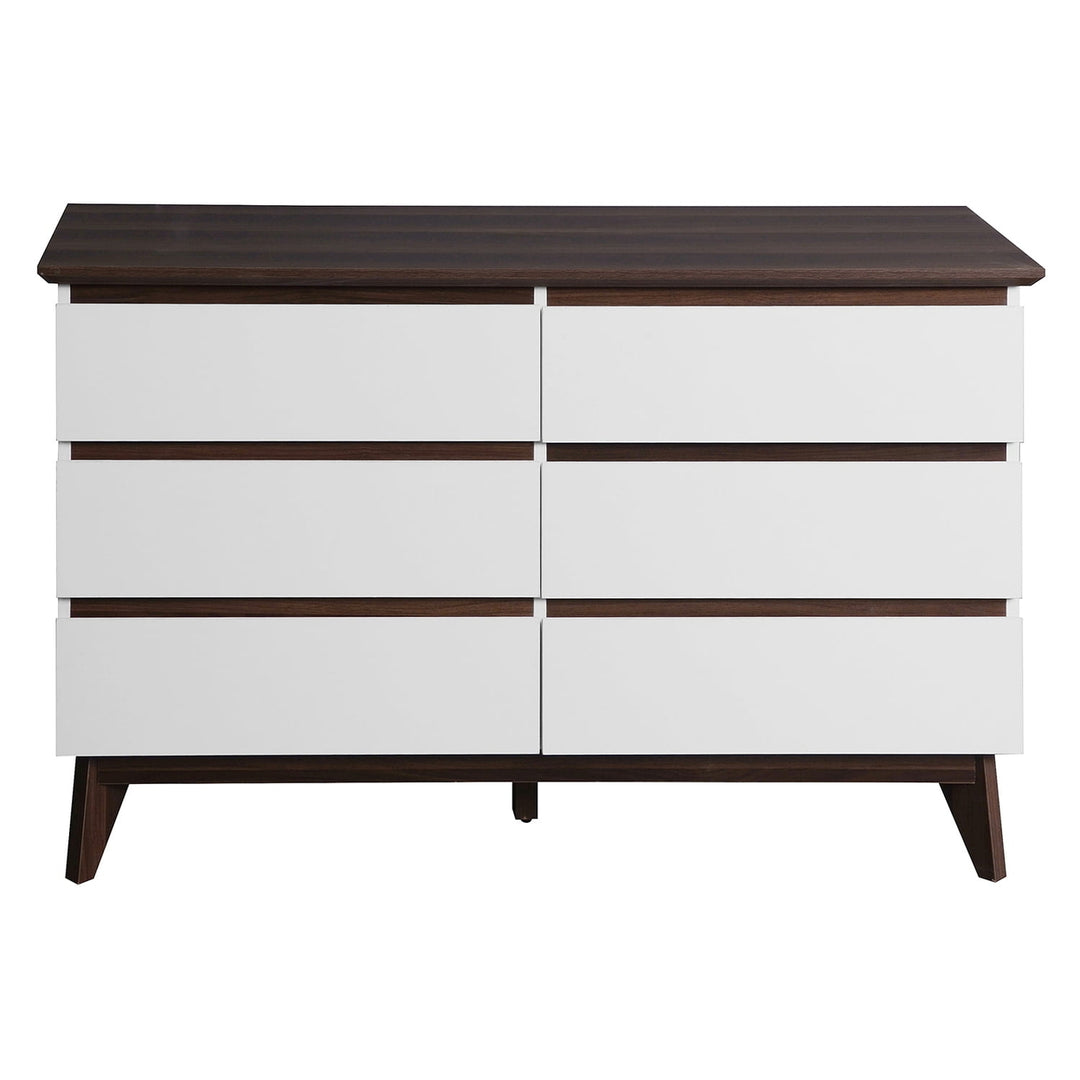 Spaco Dresser for Bedroom 6 Drawers Dresser Chest of Drawer Bedroom Furniture, White Dresser Image 5