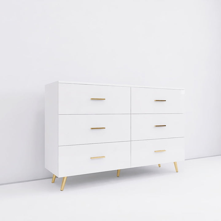 Hommoo Contemporary White Storage Cabinet, Slim Drawer Dresser, Functional Chest of Drawers Image 3