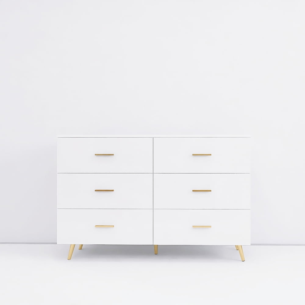 Hommoo Contemporary White Storage Cabinet, Slim Drawer Dresser, Functional Chest of Drawers Image 4