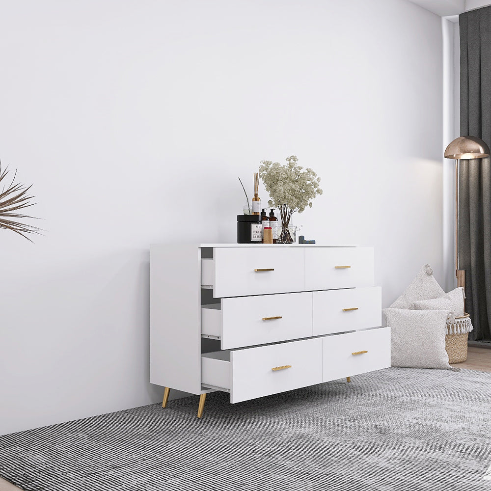 Hommoo Contemporary White Storage Cabinet, Slim Drawer Dresser, Functional Chest of Drawers Image 5