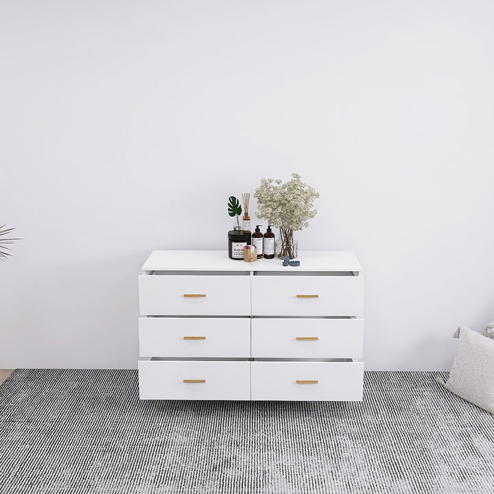 Hommoo Contemporary White Storage Cabinet, Slim Drawer Dresser, Functional Chest of Drawers Image 6