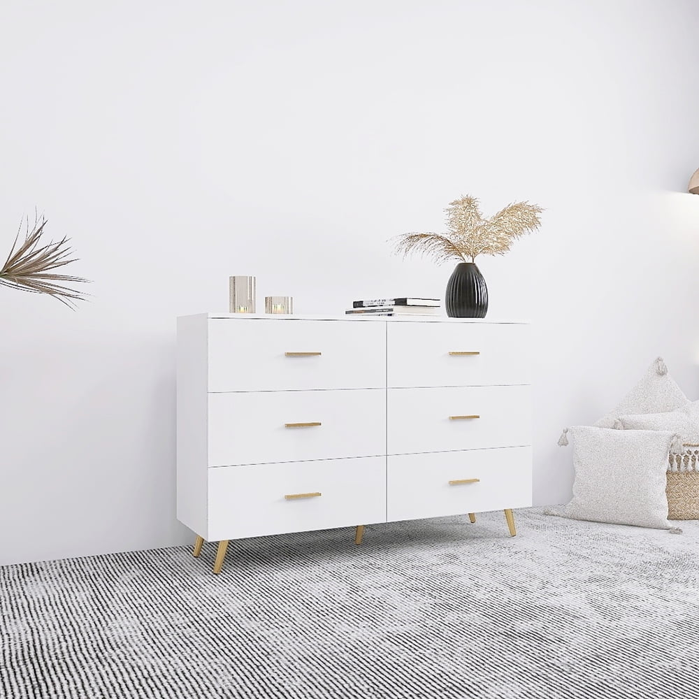 Hommoo Contemporary White Storage Cabinet, Slim Drawer Dresser, Functional Chest of Drawers Image 7