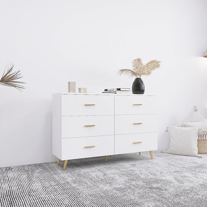 Hommoo Contemporary White Storage Cabinet, Slim Drawer Dresser, Functional Chest of Drawers Image 7