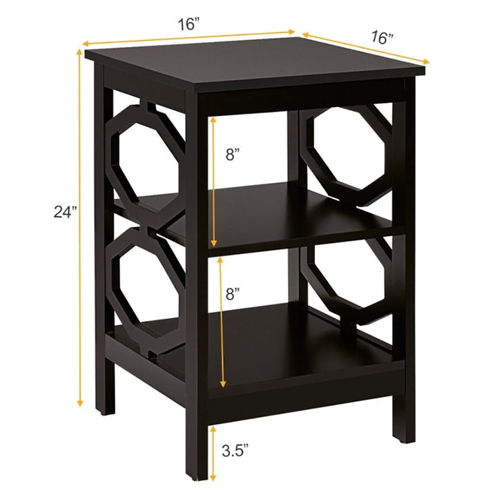 Hommoo Nightstand,Coffee Side Table,3-tier Nightstand Sofa Side End Accent Table-Coffee Image 6