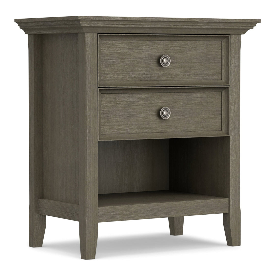 Amherst Bedside Table Solid Wood Nightstand 2 Drawers Open Shelf 16D x 24W x 26H Image 10