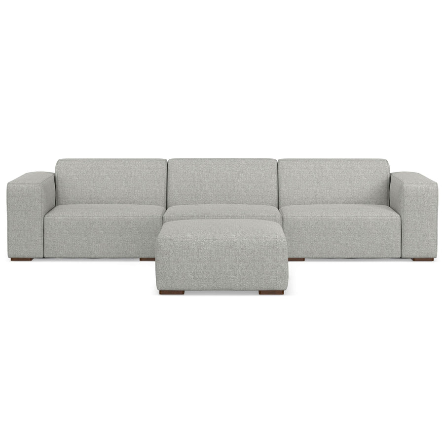 Rex 3 Seater Sofa and Ottoman Performance Fabric Modular Couch Medium Firmness Image 1