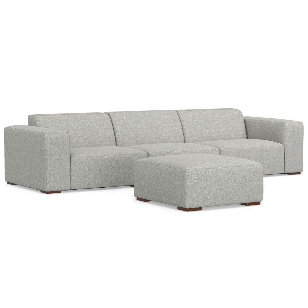 Rex 3 Seater Sofa and Ottoman Performance Fabric Modular Couch Medium Firmness Image 4