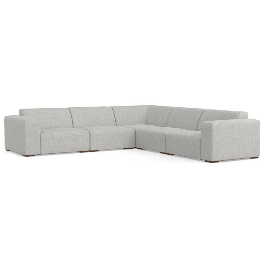 Rex Corner Sectional Modular Sofa Performance Fabric L-Shaped Couch for 5 Image 1