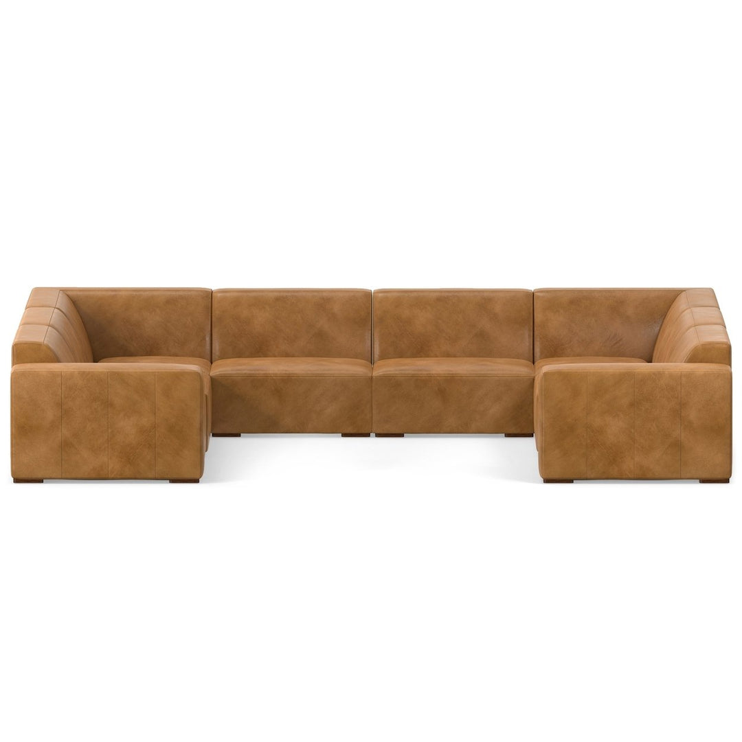 Rex U-Shaped Sectional Sofa Genuine Leather Medium Firmness Seats 8 People Image 2