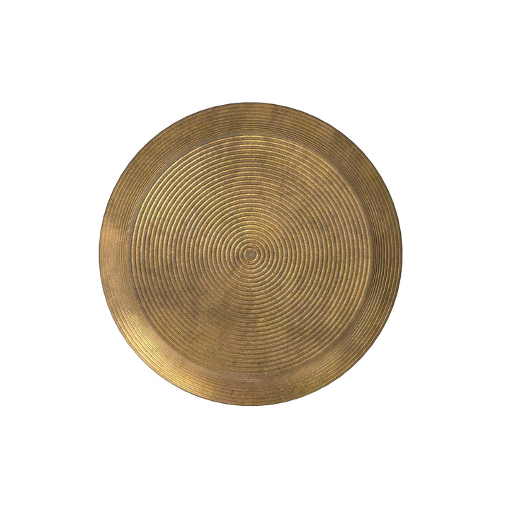 Timmons Coffee Table Antique Brass Metal Drum Shape Handcrafted Living Room Decor Image 8