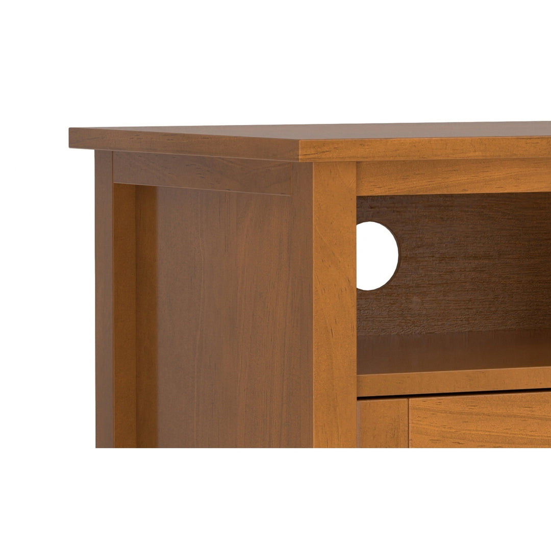 Warm Shaker 42 Inch TV Media Stand Solid Wood Light Golden Brown Entertainment Center Image 7