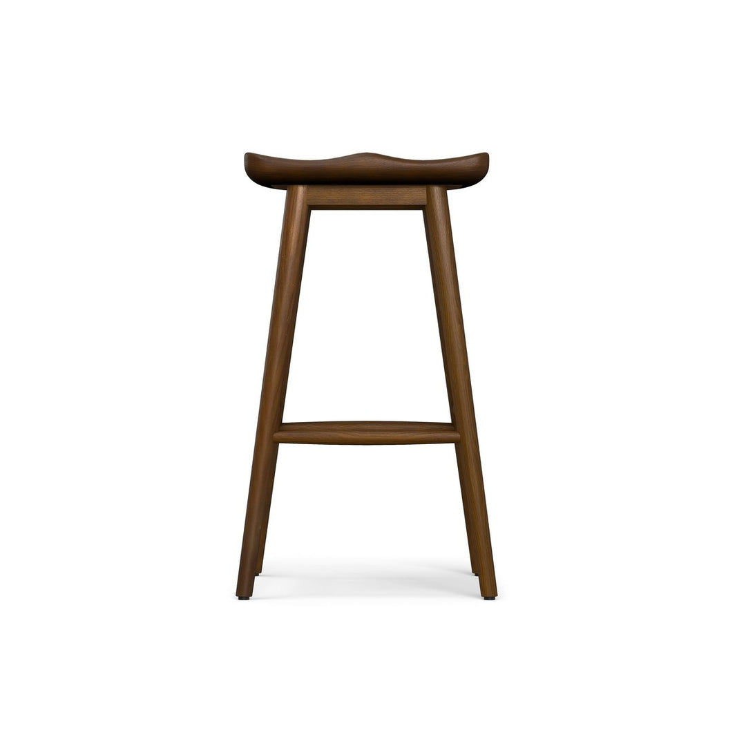 Teagan Bar Stool Vintage Design Wood Seat Solid Base Industrial Kitchen Furniture Image 3