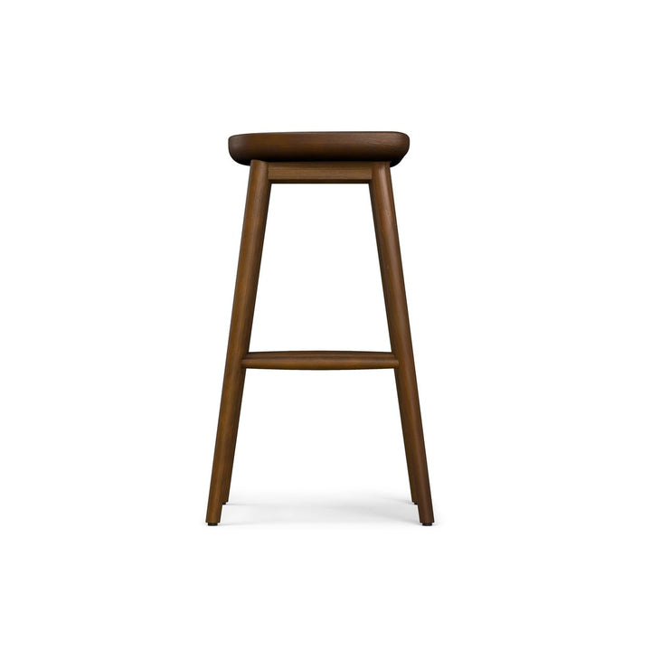 Teagan Bar Stool Vintage Design Wood Seat Solid Base Industrial Kitchen Furniture Image 5