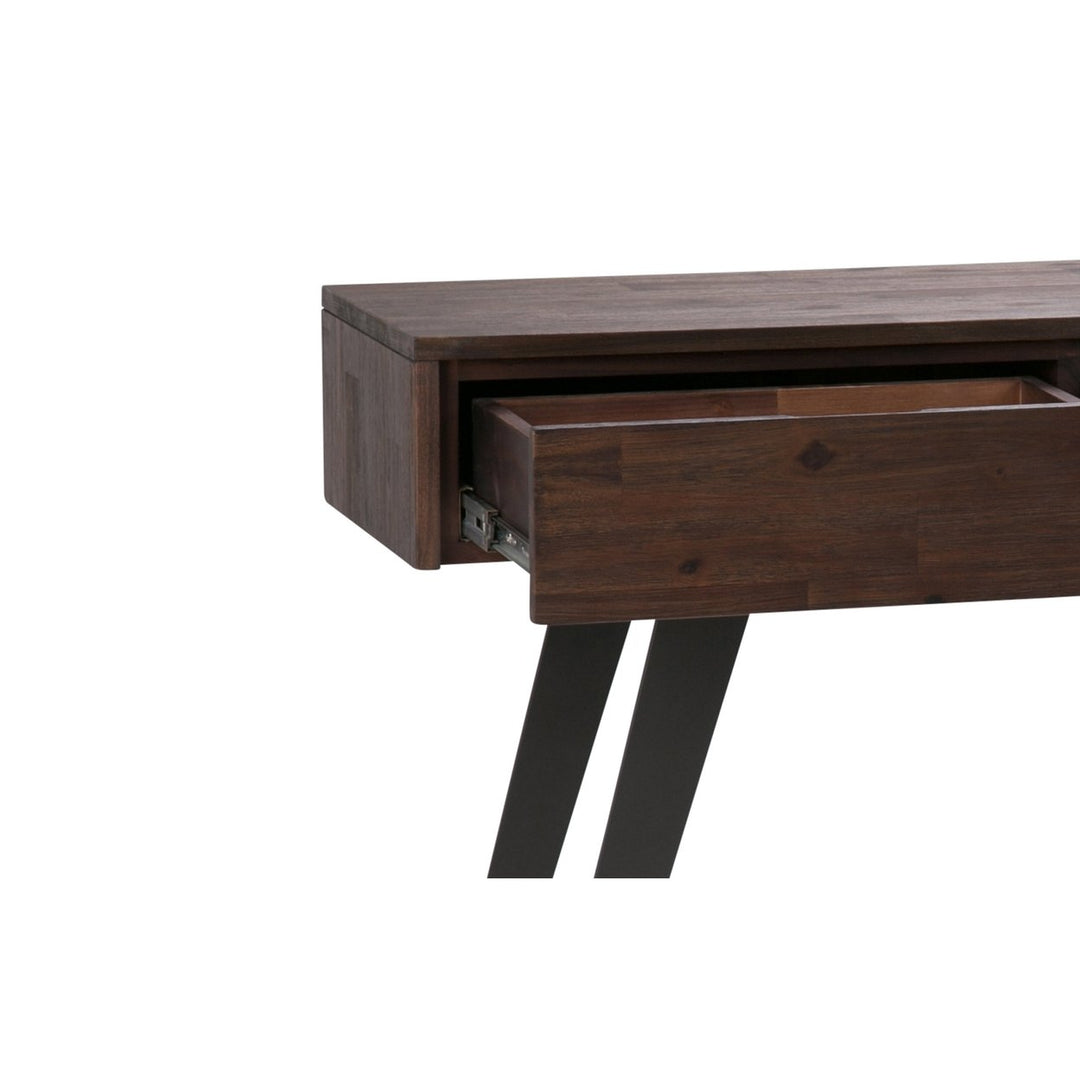 Lowry Console Sofa Table Acacia Wood 60 Inch Industrial Design with Storage Drawers Image 6