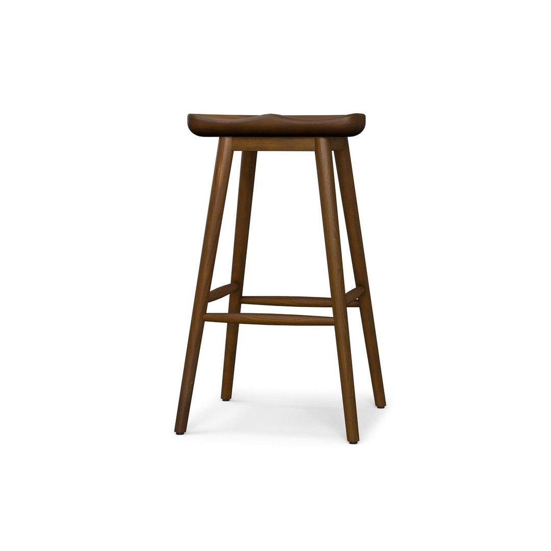 Teagan Bar Stool Vintage Design Wood Seat Solid Base Industrial Kitchen Furniture Image 6