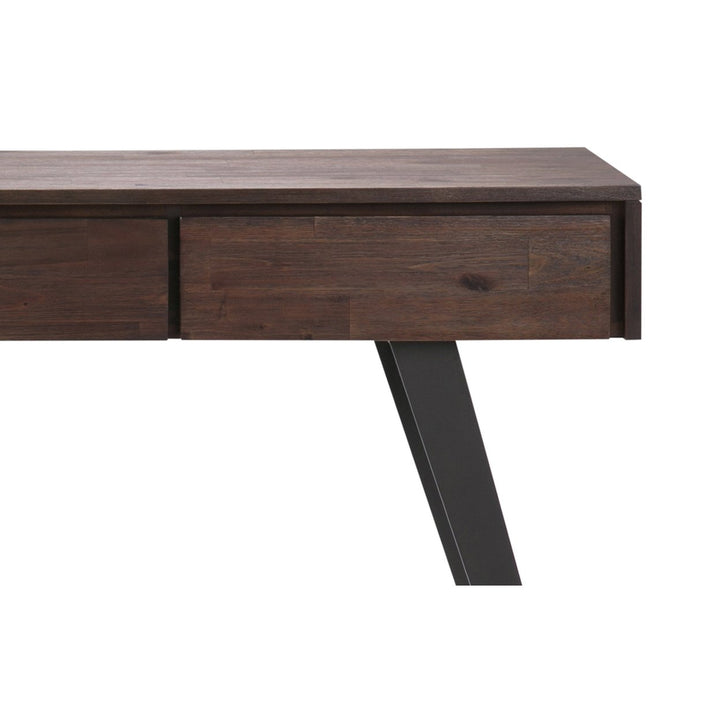 Lowry Console Sofa Table Acacia Wood 60 Inch Industrial Design with Storage Drawers Image 10