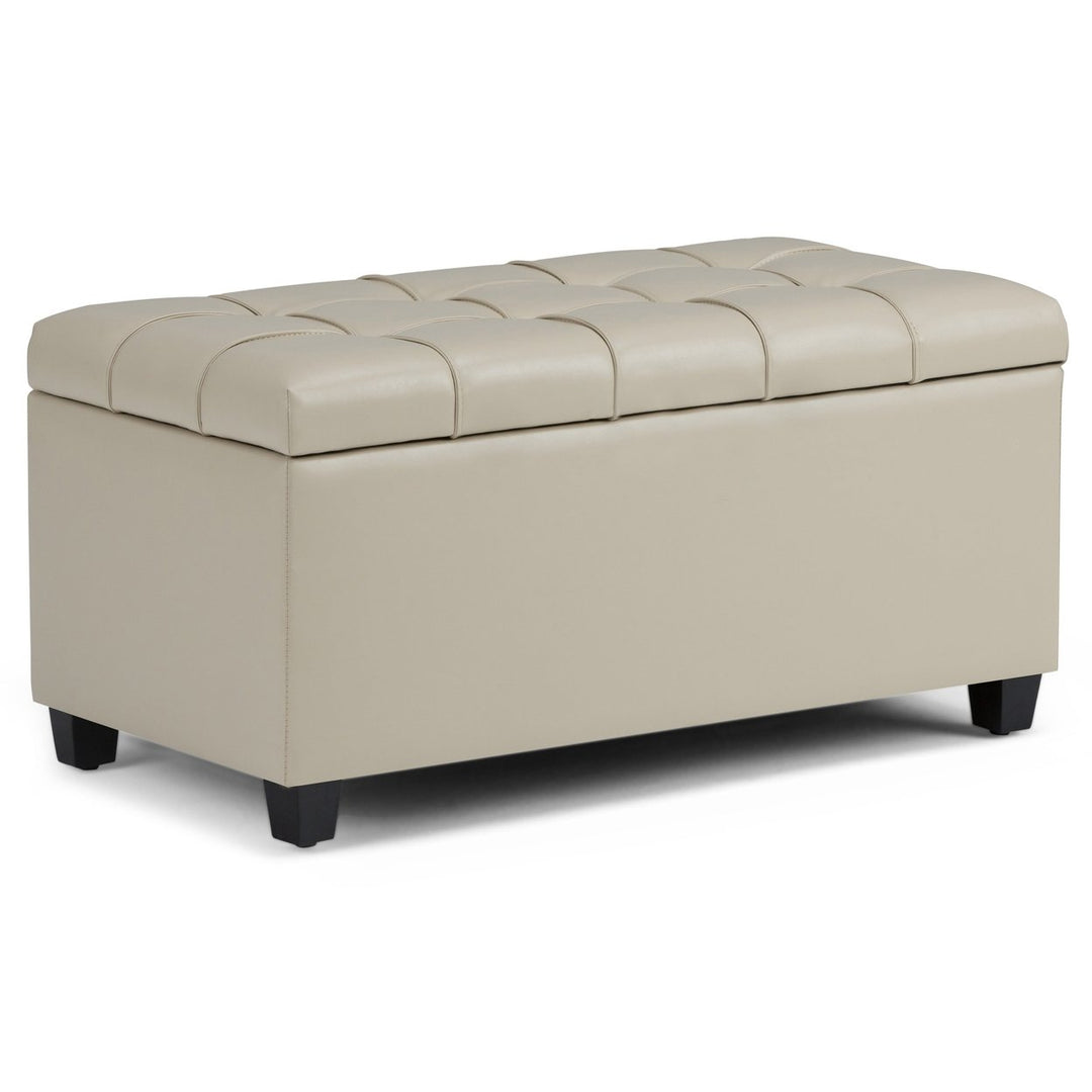 Sienna Storage Ottoman Vegan Leather 33.5in Rectangular Multi-Functional Furniture Image 4