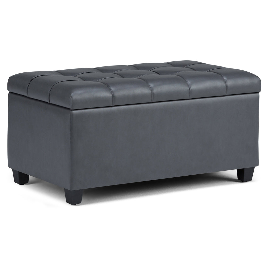 Sienna Storage Ottoman Vegan Leather 33.5in Rectangular Multi-Functional Furniture Image 5