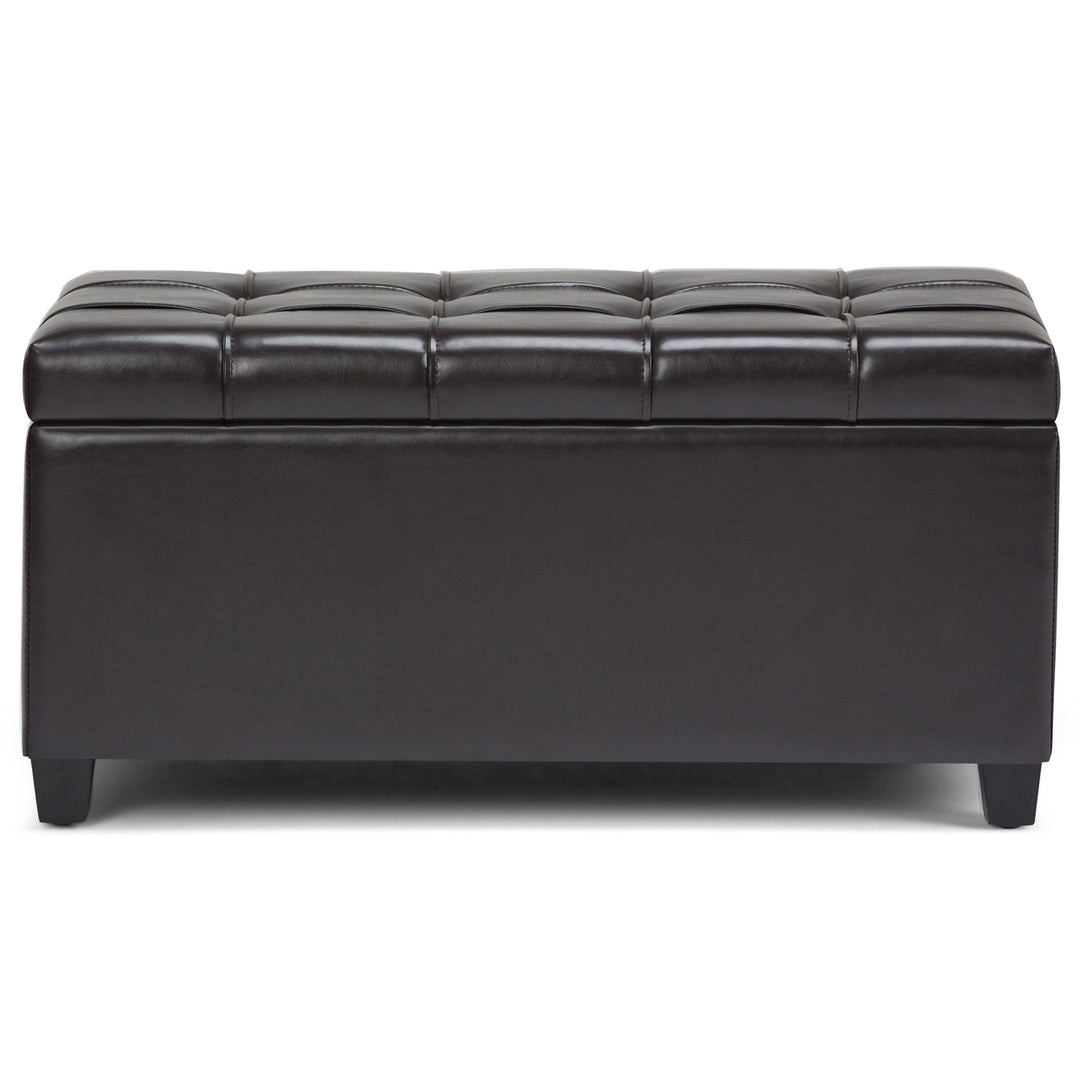 Sienna Storage Ottoman Vegan Leather 33.5in Rectangular Multi-Functional Furniture Image 7