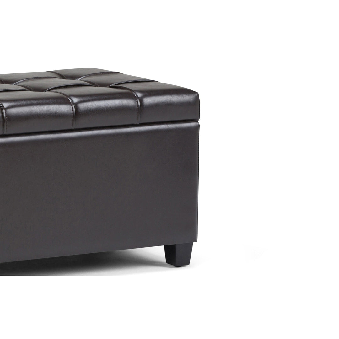 Sienna Storage Ottoman Vegan Leather 33.5in Rectangular Multi-Functional Furniture Image 10