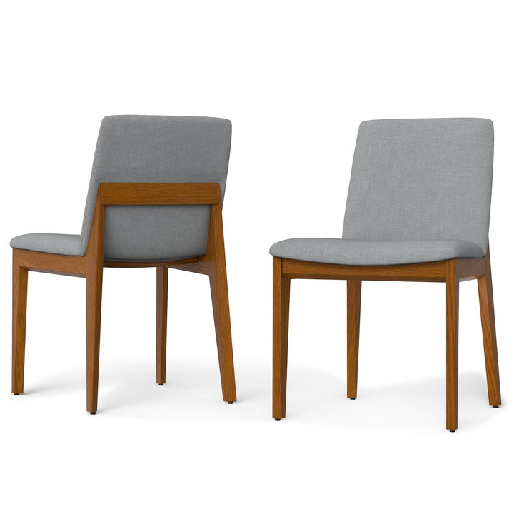 Selena Dining Chair Set of 2 Mid-Century Modern Solid Wood Frame Padded Seat Image 1