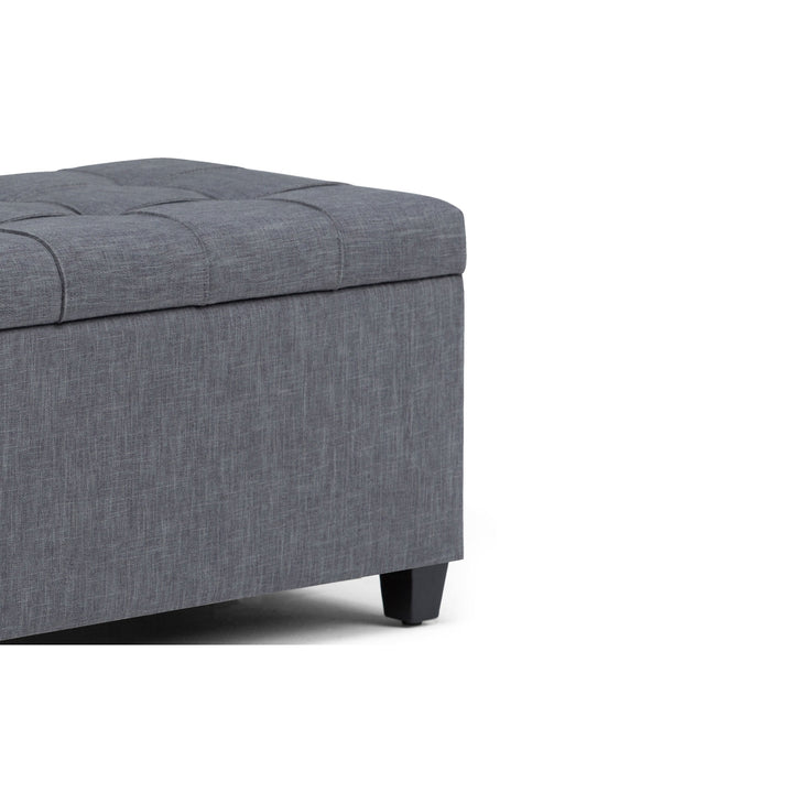 Sienna Storage Ottoman in Linen with Interior Storage 33.5x18x16.5 inches Image 8