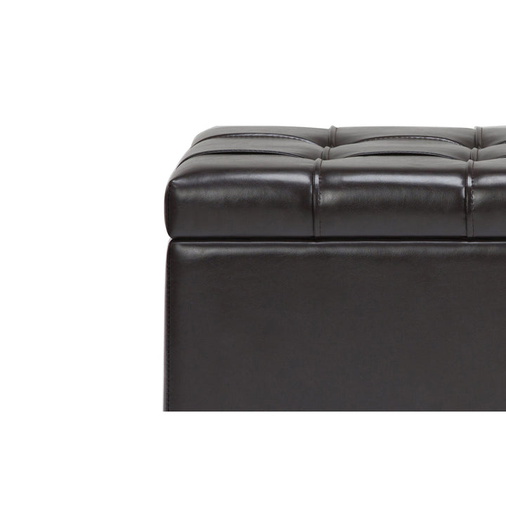 Sienna Storage Ottoman Vegan Leather 33.5in Rectangular Multi-Functional Furniture Image 12