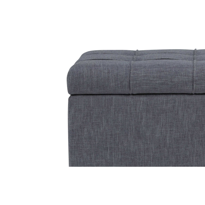 Sienna Storage Ottoman in Linen with Interior Storage 33.5x18x16.5 inches Image 10