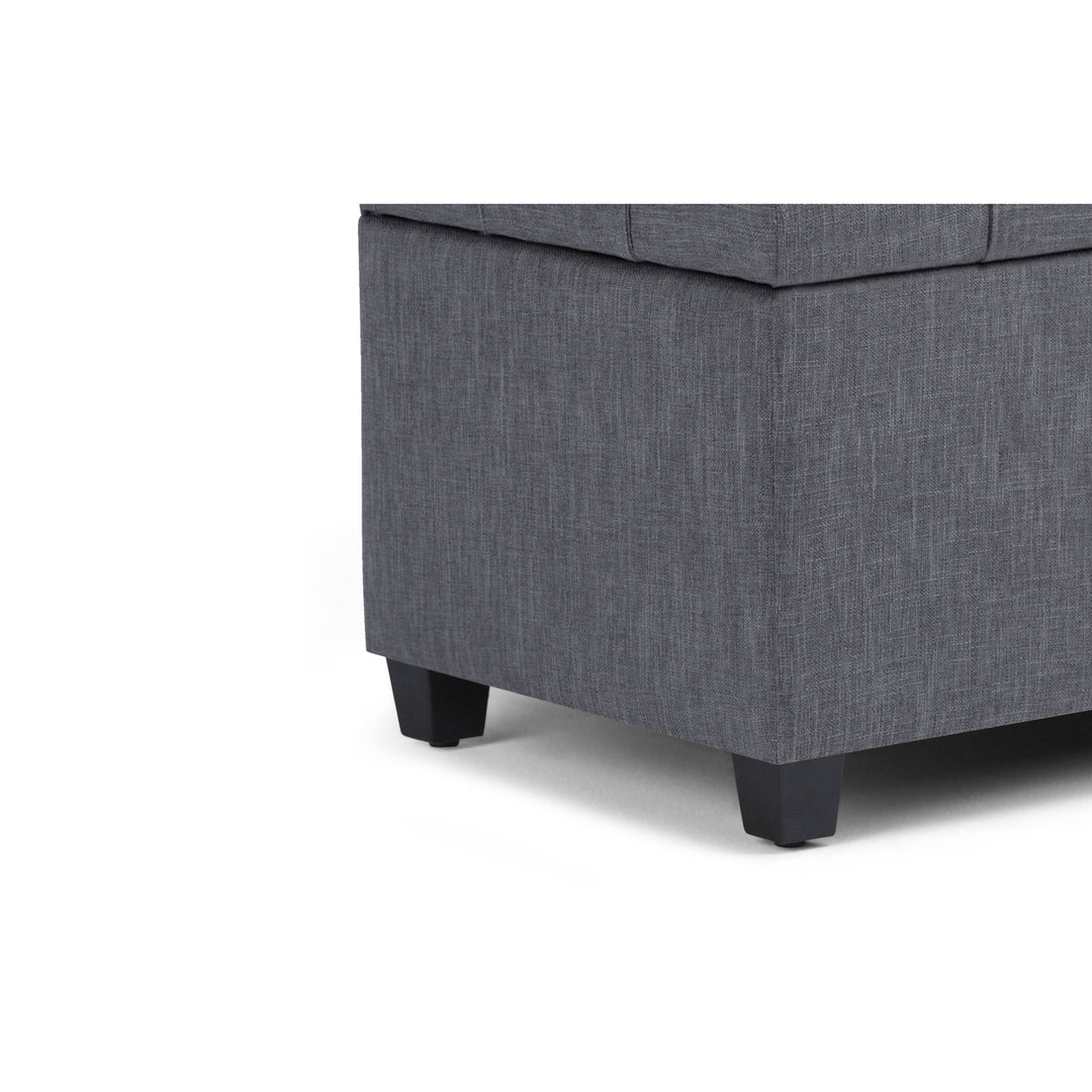 Sienna Storage Ottoman in Linen with Interior Storage 33.5x18x16.5 inches Image 11