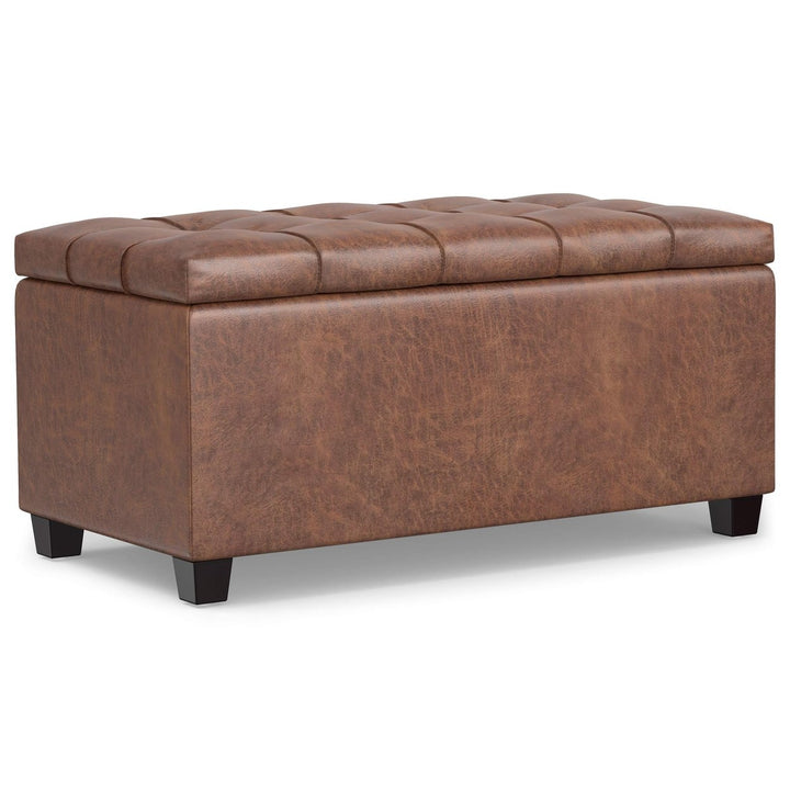 Sienna Storage Ottoman in Distressed Vegan Leather Image 2