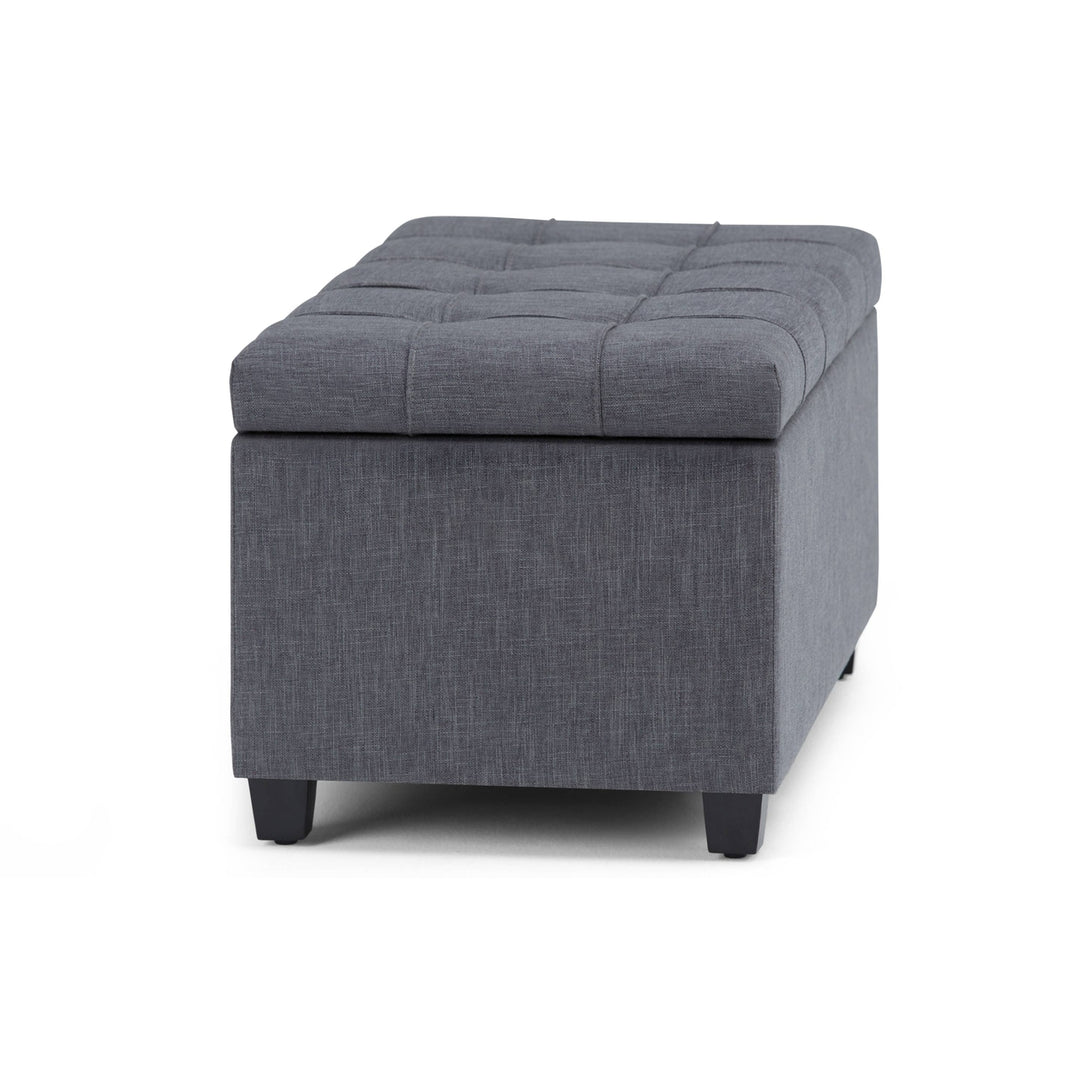 Sienna Storage Ottoman in Linen with Interior Storage 33.5x18x16.5 inches Image 12