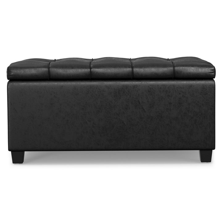 Sienna Storage Ottoman in Distressed Vegan Leather Image 3