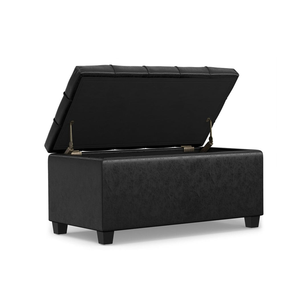 Sienna Storage Ottoman in Distressed Vegan Leather Image 4