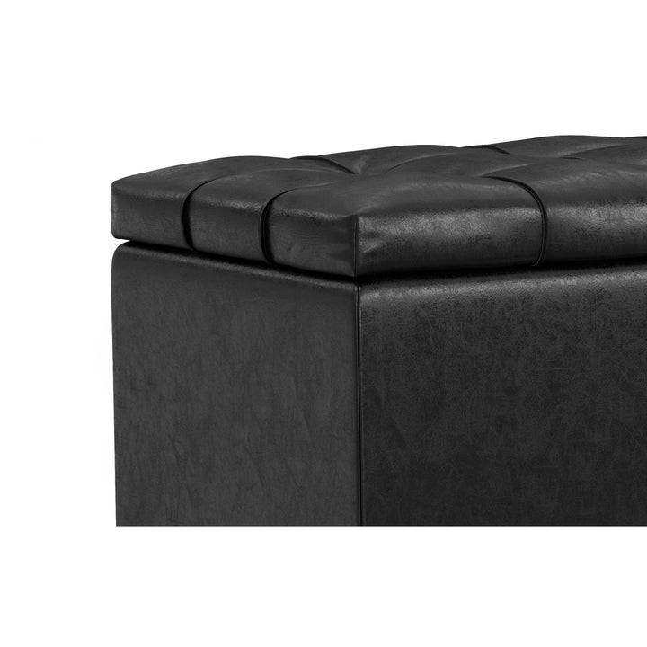 Sienna Storage Ottoman in Distressed Vegan Leather Image 5