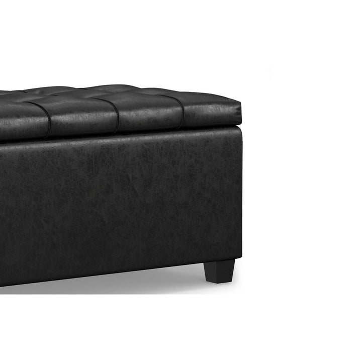 Sienna Storage Ottoman in Distressed Vegan Leather Image 7