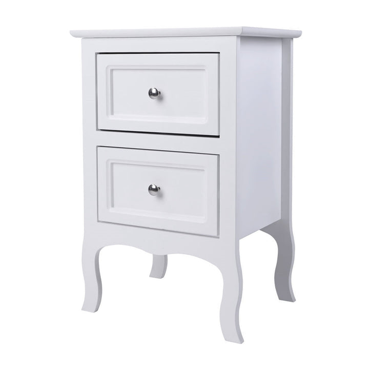 Hommoo Night Stand for Home, End Table with 2 Drawer, Modern Design Storage Cabinet for Bedroom, Living Room, Image 3