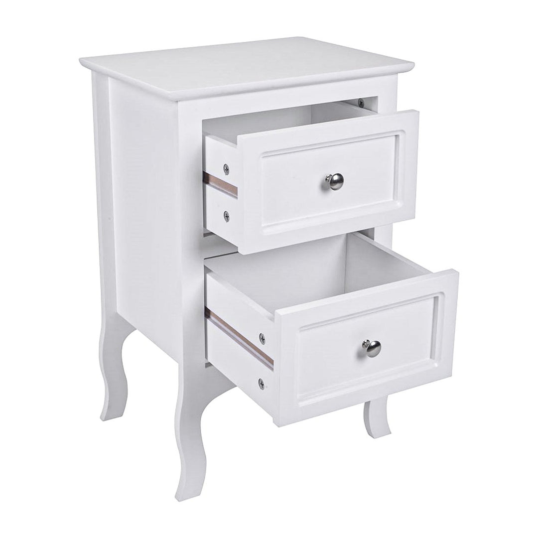 Hommoo Night Stand for Bedroom, End Table with 2 Drawer, Modern Design Storage Cabinet for Bedroom, Living Room Image 4