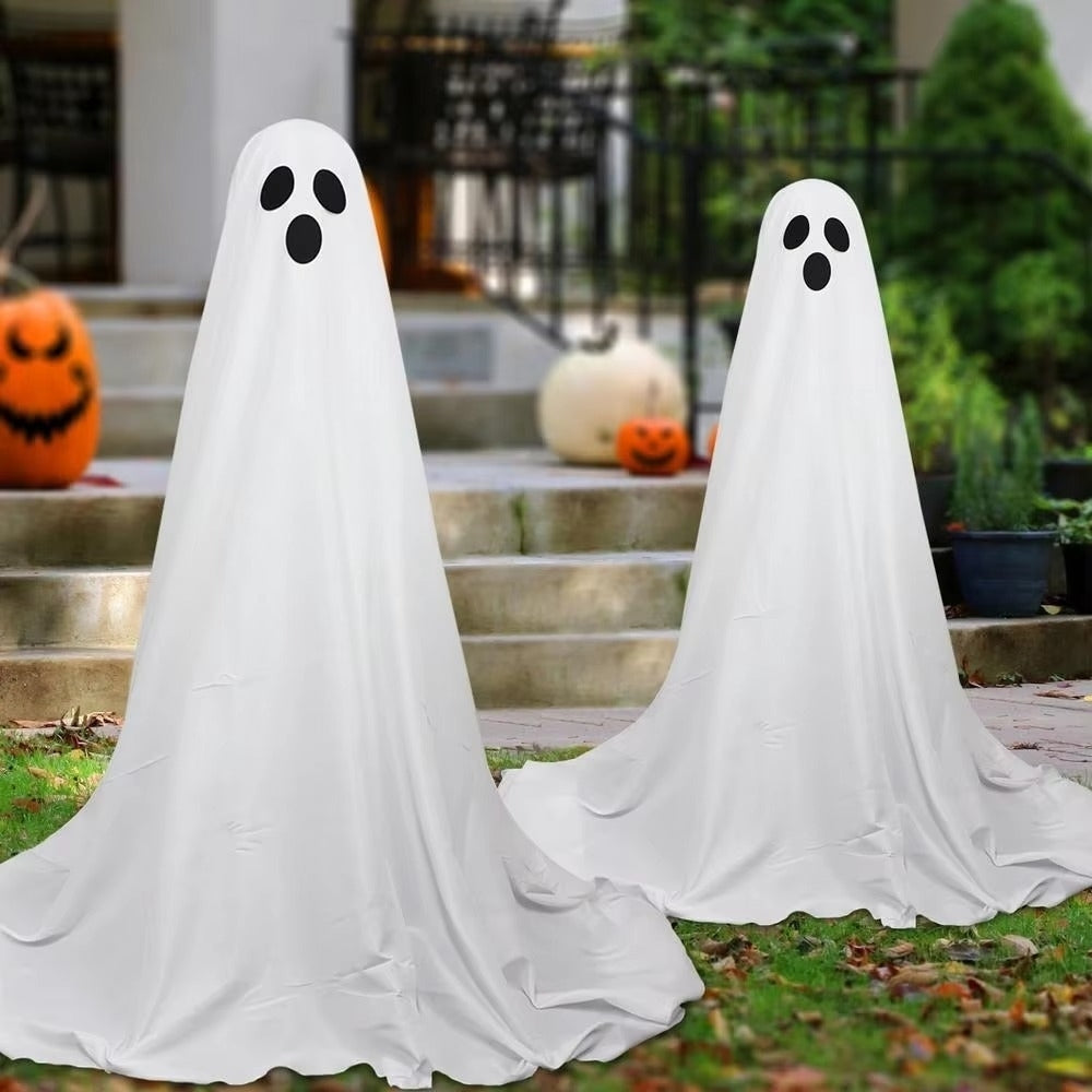 Light-Up Halloween Ghost Decor with LED String Lights - Spooky Glowing Giant Ghost Image 9