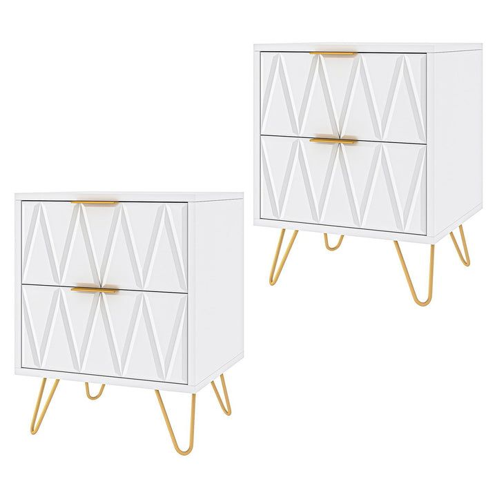 Hommoo Set of 2 Bedside Table Bed Side Table Nightstand for Bedrooms Image 6