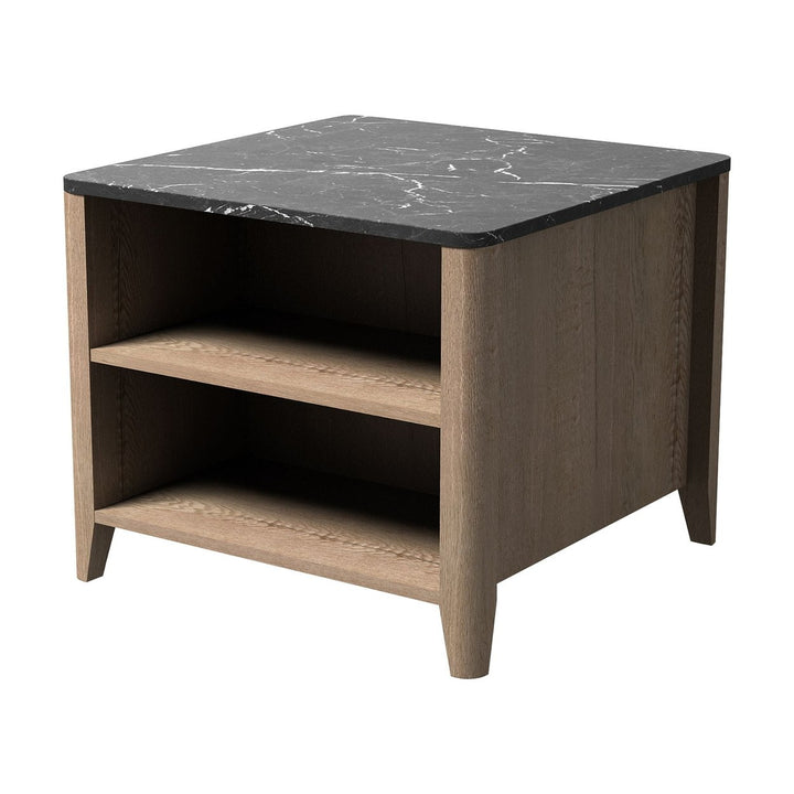 Hommoo Coffee Table, Nightstand, Bedside Table with Drawers, Corner Table Side Table for Living Room, Marble Image 4