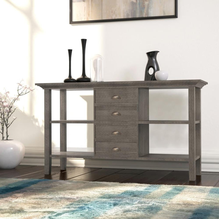 Redmond Console Table Rustic Solid Wood 54 Inch Entryway Accent Table Storage Image 4