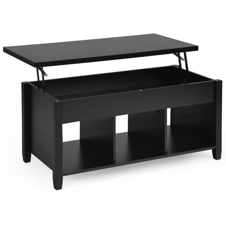 Hommoo Coffee Table, Modern Sofa Table Tea Table,Lift Top Coffee Table with Hidden Storage Compartment-Black Image 1