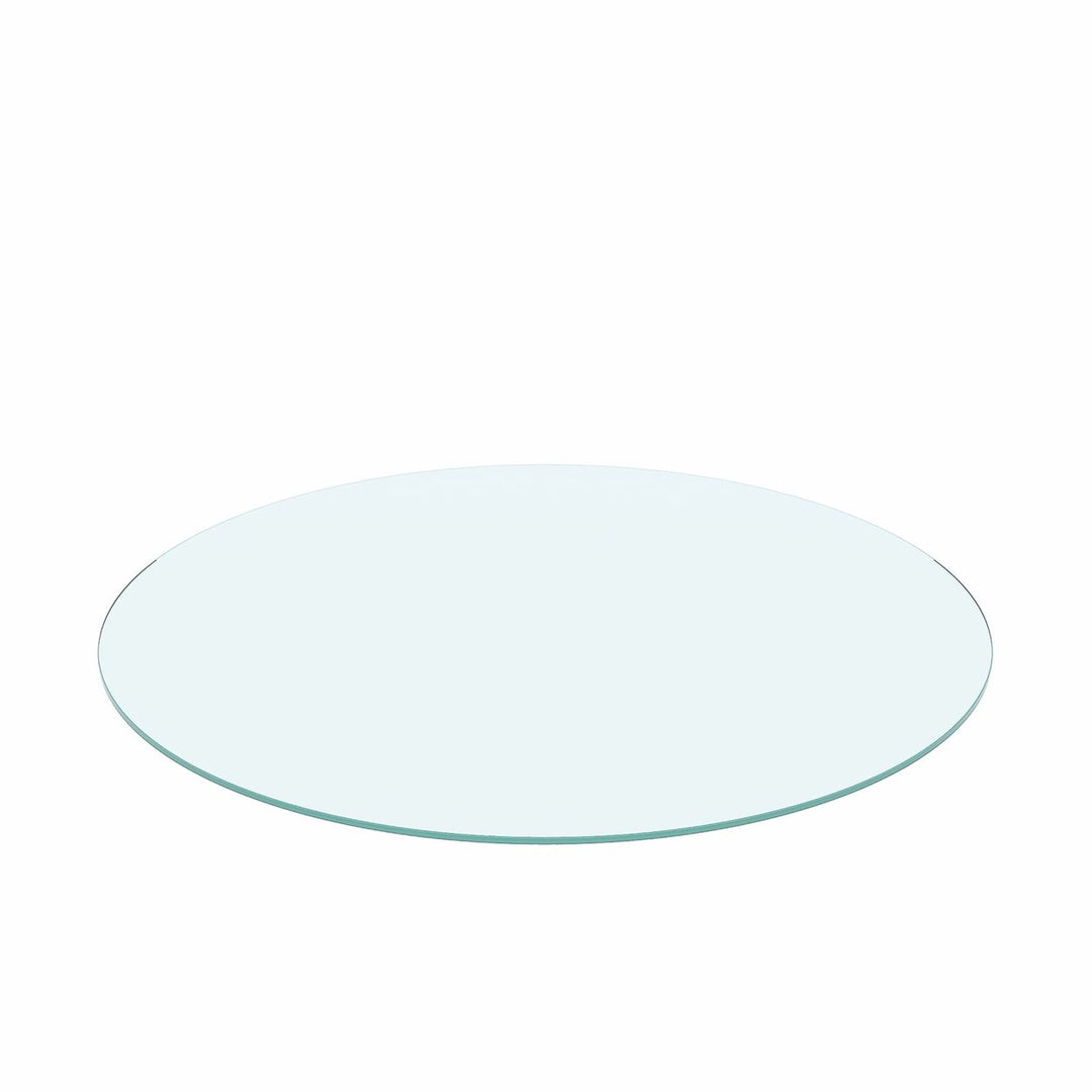 Hommoo 24" Round Tempered Glass Table Top Clear Glass 1/4" Thick Flat Polished Edge, Living Room Tables, for Living Room Image 1